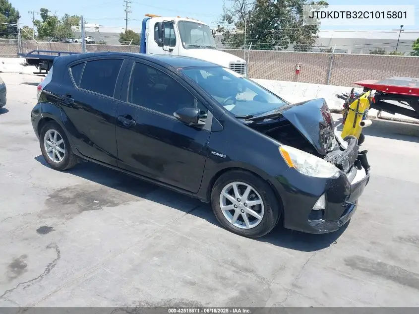 2012 Toyota Prius C Three VIN: JTDKDTB32C1015801 Lot: 42515871
