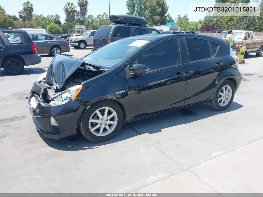 2012 Toyota Prius C Three VIN: JTDKDTB32C1015801 Lot: 42515871
