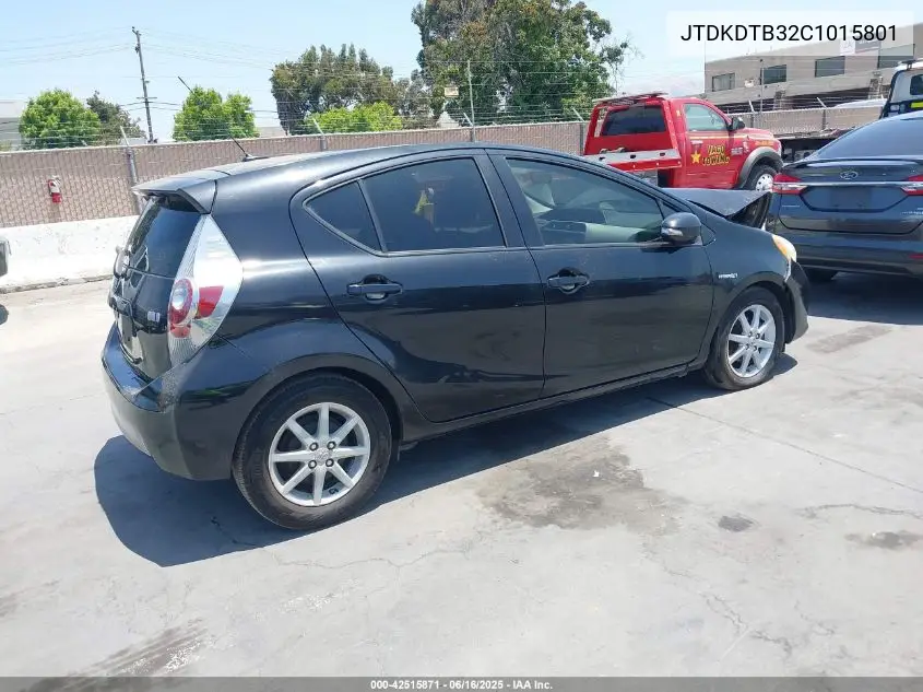 2012 Toyota Prius C Three VIN: JTDKDTB32C1015801 Lot: 42515871