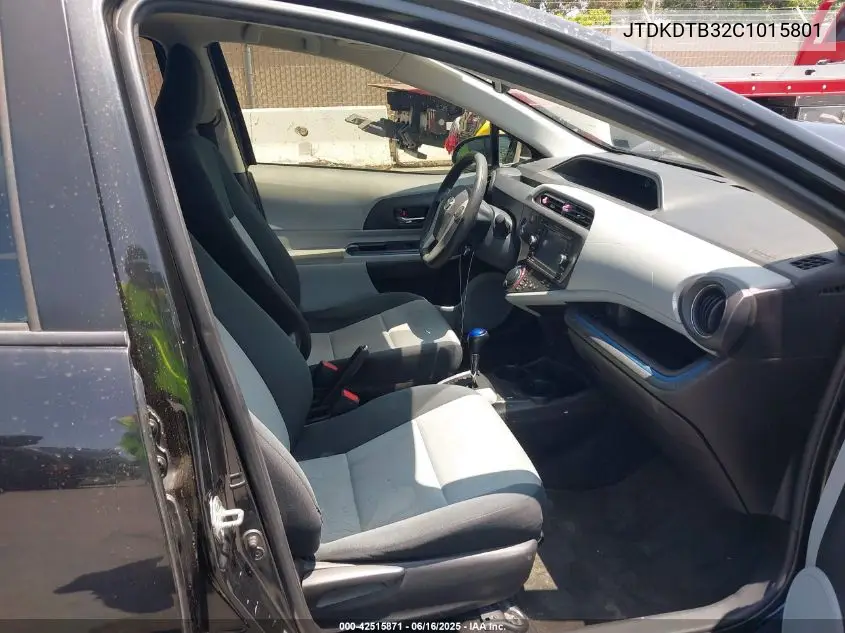 2012 Toyota Prius C Three VIN: JTDKDTB32C1015801 Lot: 42515871