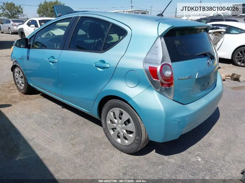 2012 Toyota Prius C Two VIN: JTDKDTB38C1004026 Lot: 42527769