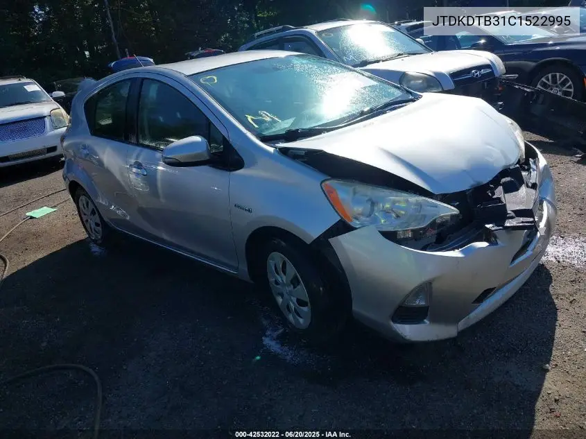 2012 Toyota Prius C Two VIN: JTDKDTB31C1522995 Lot: 42532022