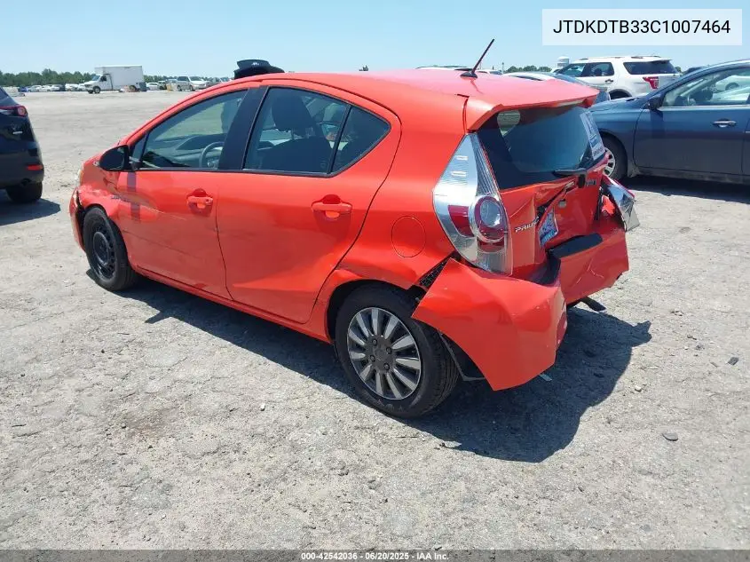2012 Toyota Prius C Two VIN: JTDKDTB33C1007464 Lot: 42542036