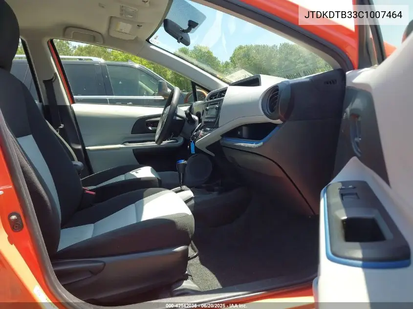 2012 Toyota Prius C Two VIN: JTDKDTB33C1007464 Lot: 42542036