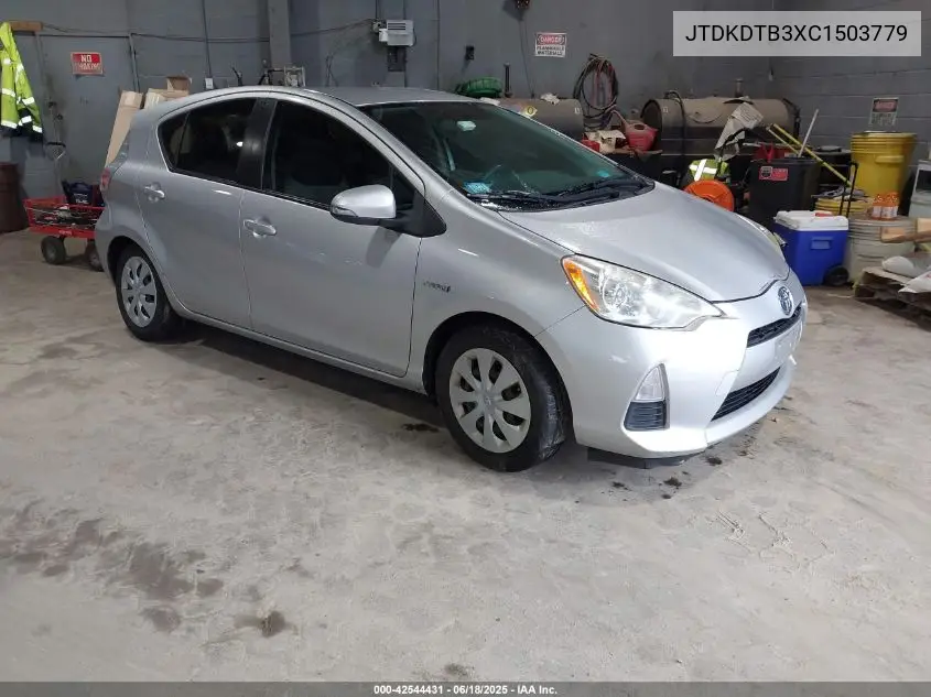 2012 Toyota Prius C Two VIN: JTDKDTB3XC1503779 Lot: 42544431