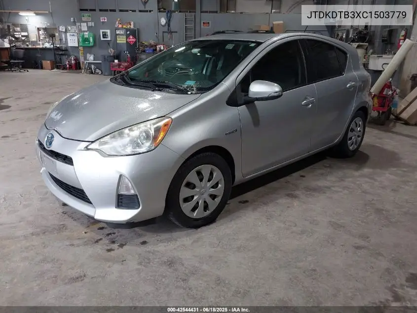 2012 Toyota Prius C Two VIN: JTDKDTB3XC1503779 Lot: 42544431