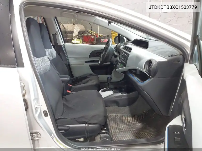 2012 Toyota Prius C Two VIN: JTDKDTB3XC1503779 Lot: 42544431
