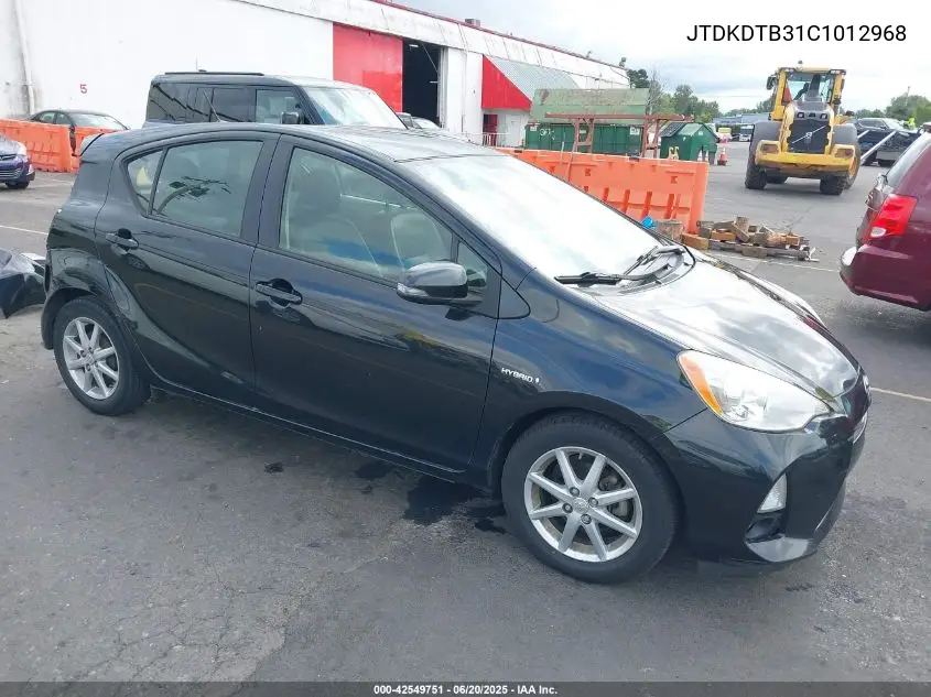 2012 Toyota Prius C Four VIN: JTDKDTB31C1012968 Lot: 42549751