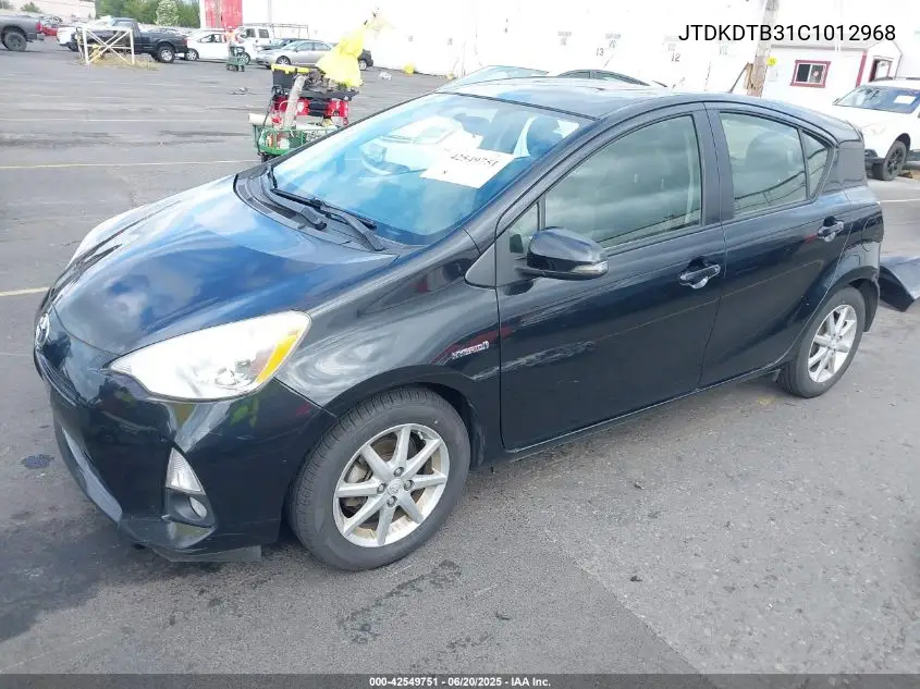 2012 Toyota Prius C Four VIN: JTDKDTB31C1012968 Lot: 42549751