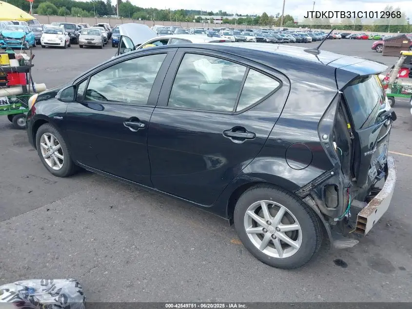 2012 Toyota Prius C Four VIN: JTDKDTB31C1012968 Lot: 42549751