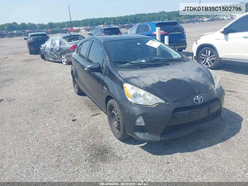 2012 Toyota Prius C Two VIN: JTDKDTB35C1502796 Lot: 42563639