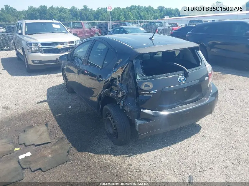 2012 Toyota Prius C Two VIN: JTDKDTB35C1502796 Lot: 42563639
