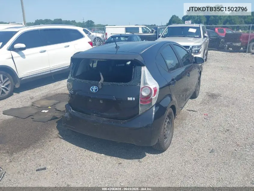 2012 Toyota Prius C Two VIN: JTDKDTB35C1502796 Lot: 42563639