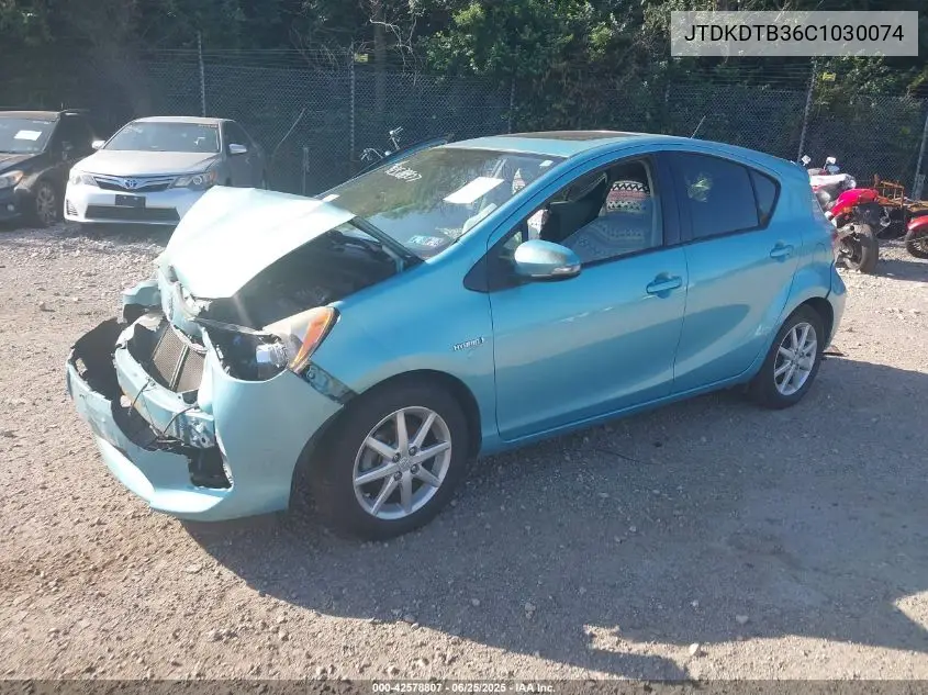 2012 Toyota Prius C VIN: JTDKDTB36C1030074 Lot: 42578807