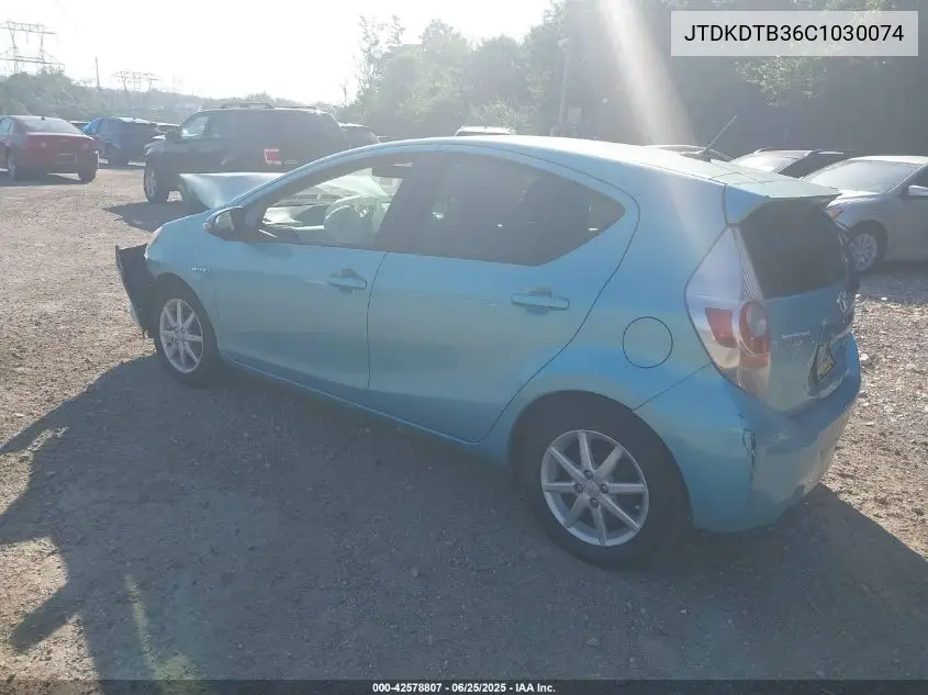 2012 Toyota Prius C VIN: JTDKDTB36C1030074 Lot: 42578807