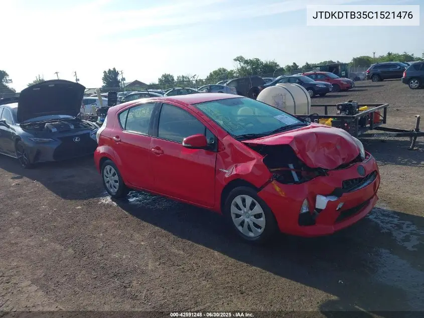 2012 Toyota Prius C Two VIN: JTDKDTB35C1521476 Lot: 42591248