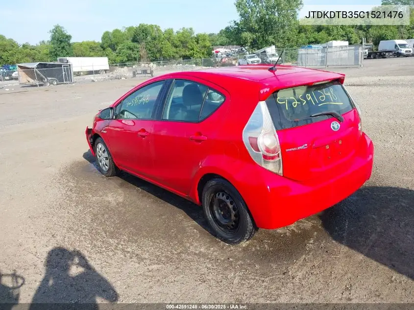 2012 Toyota Prius C Two VIN: JTDKDTB35C1521476 Lot: 42591248