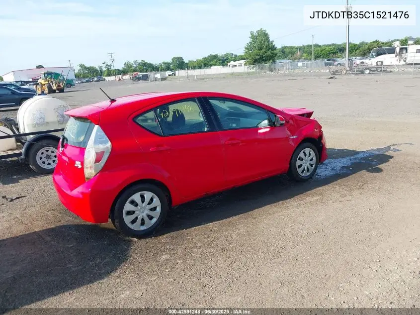 2012 Toyota Prius C Two VIN: JTDKDTB35C1521476 Lot: 42591248