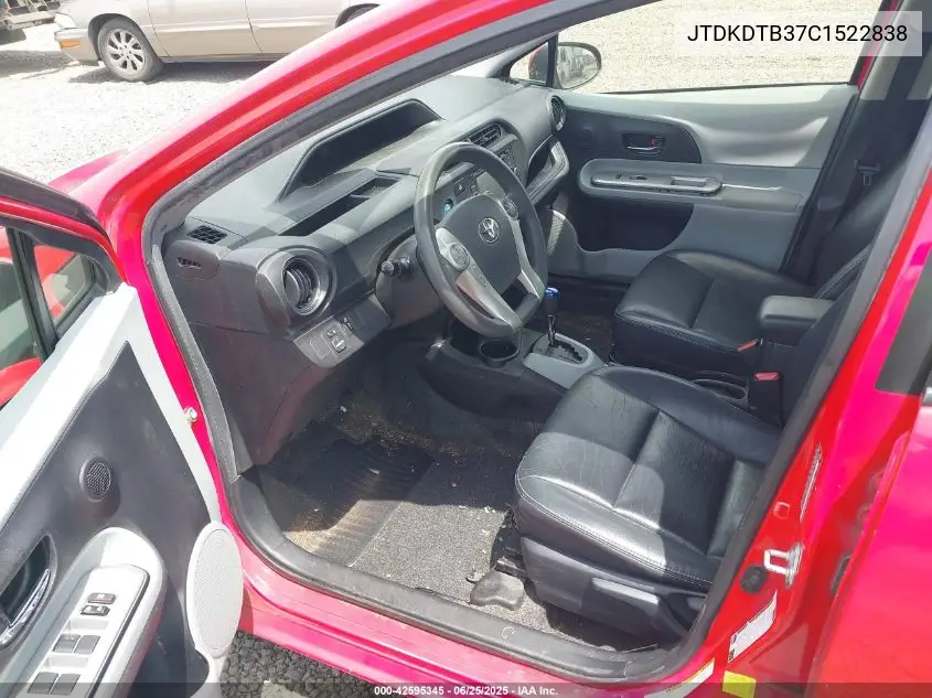 2012 Toyota Prius C Four VIN: JTDKDTB37C1522838 Lot: 42595345
