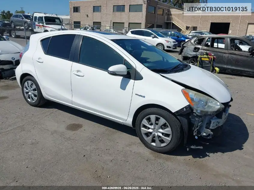 2012 Toyota Prius C Three VIN: JTDKDTB30C1019135 Lot: 42609939