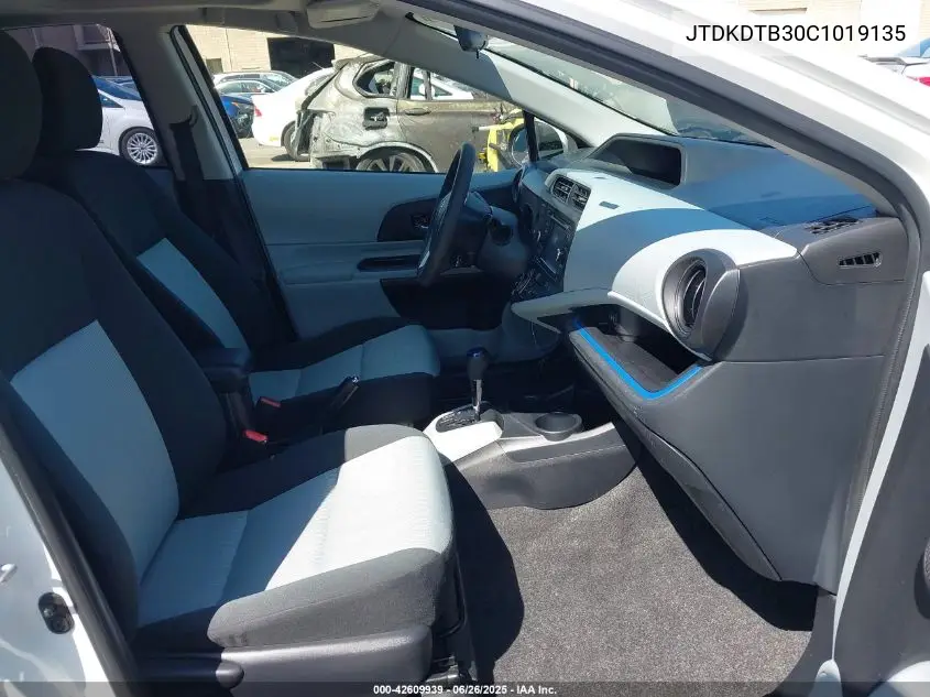 2012 Toyota Prius C Three VIN: JTDKDTB30C1019135 Lot: 42609939