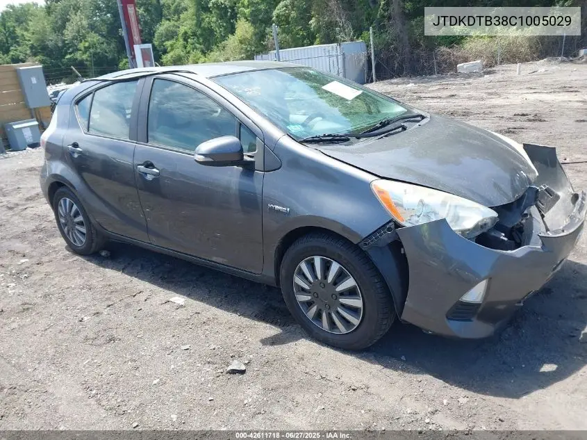 2012 Toyota Prius C One VIN: JTDKDTB38C1005029 Lot: 42611718