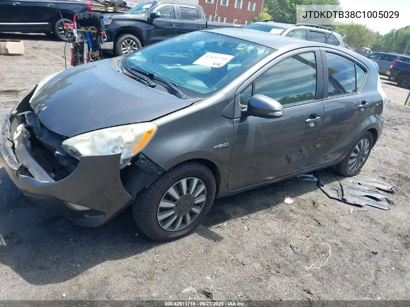 2012 Toyota Prius C One VIN: JTDKDTB38C1005029 Lot: 42611718