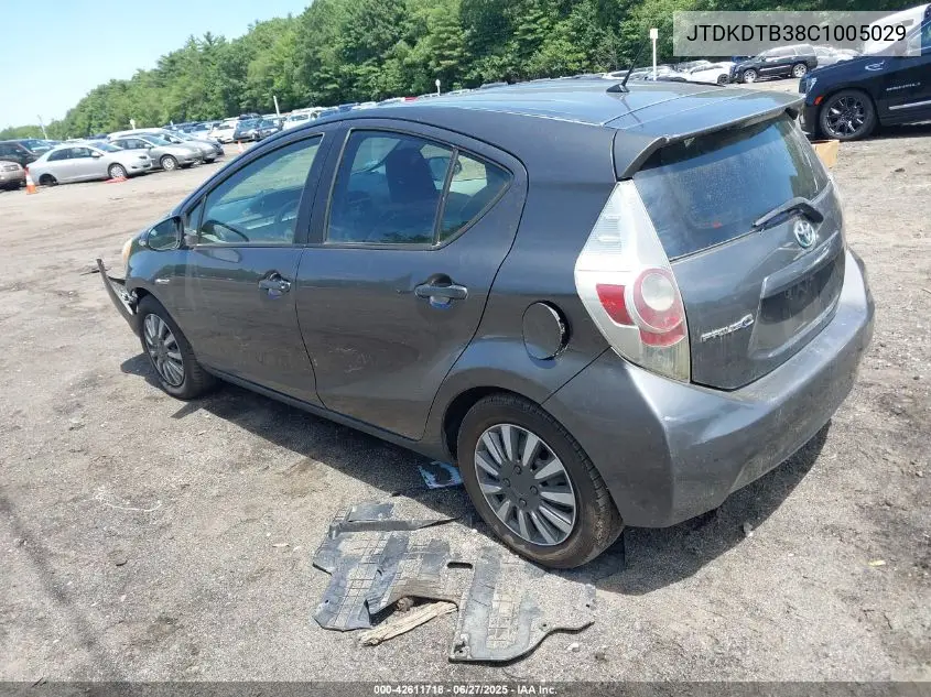 2012 Toyota Prius C One VIN: JTDKDTB38C1005029 Lot: 42611718