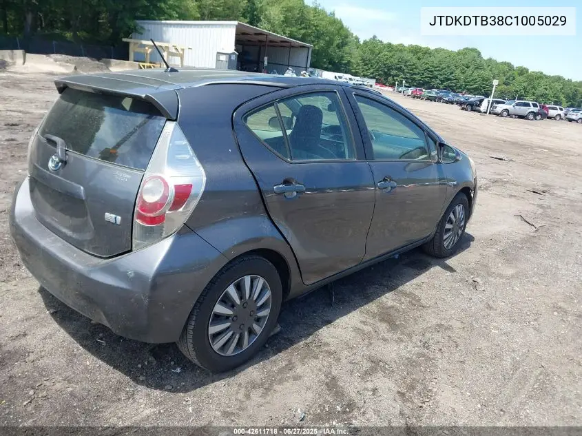 2012 Toyota Prius C One VIN: JTDKDTB38C1005029 Lot: 42611718