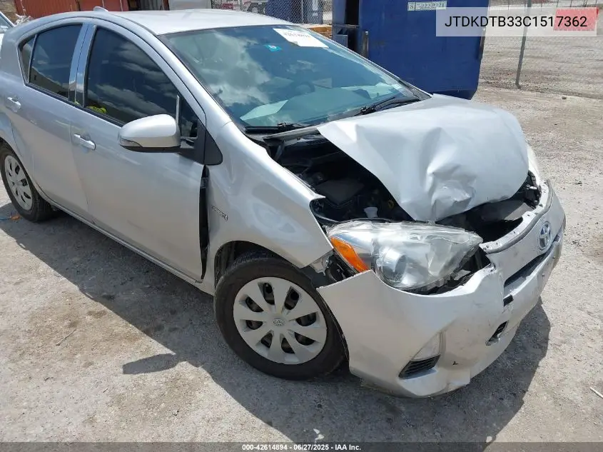 2012 Toyota Prius C Two VIN: JTDKDTB33C1517362 Lot: 42614894
