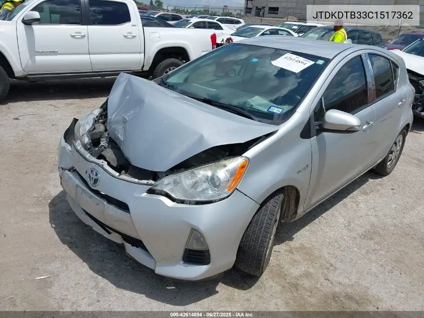 2012 Toyota Prius C Two VIN: JTDKDTB33C1517362 Lot: 42614894