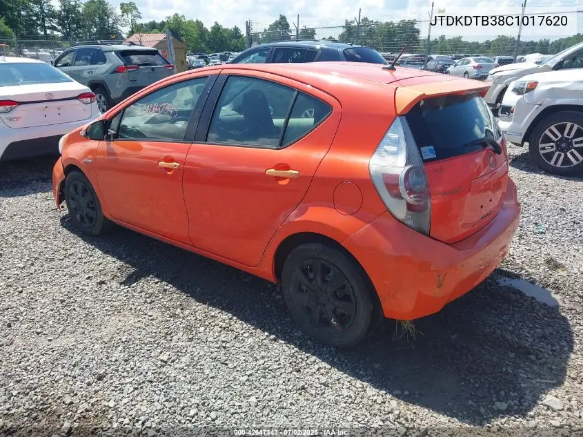 2012 Toyota Prius C One VIN: JTDKDTB38C1017620 Lot: 42647343