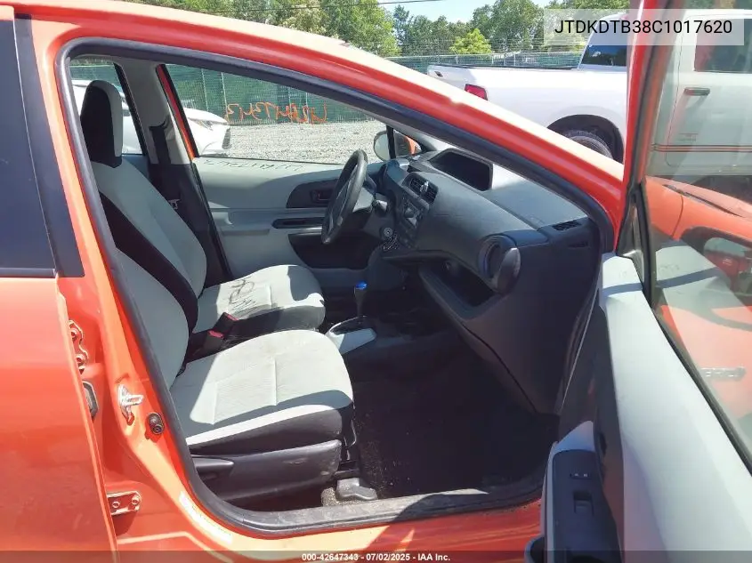 2012 Toyota Prius C One VIN: JTDKDTB38C1017620 Lot: 42647343