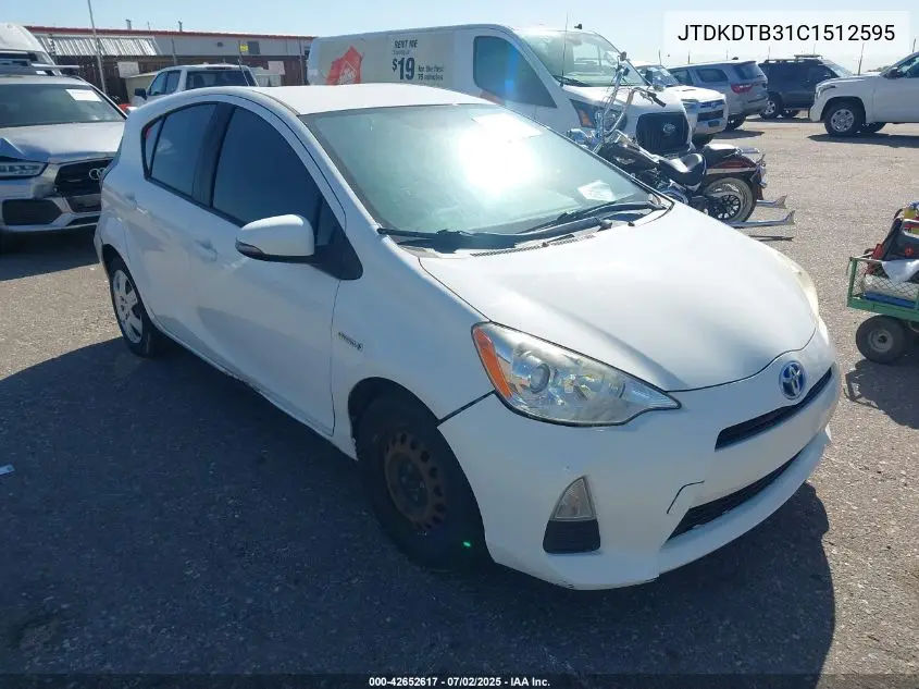 2012 Toyota Prius C One VIN: JTDKDTB31C1512595 Lot: 42652617