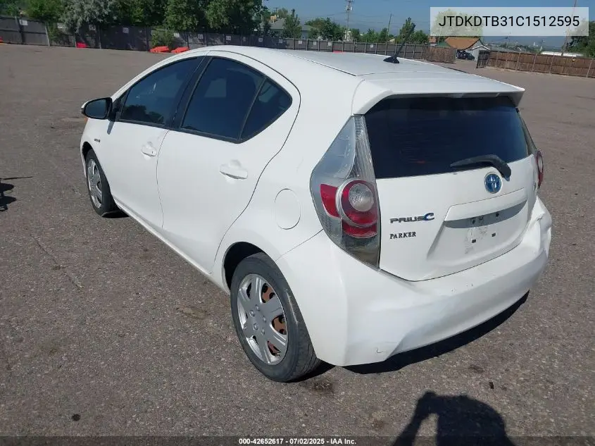 2012 Toyota Prius C One VIN: JTDKDTB31C1512595 Lot: 42652617