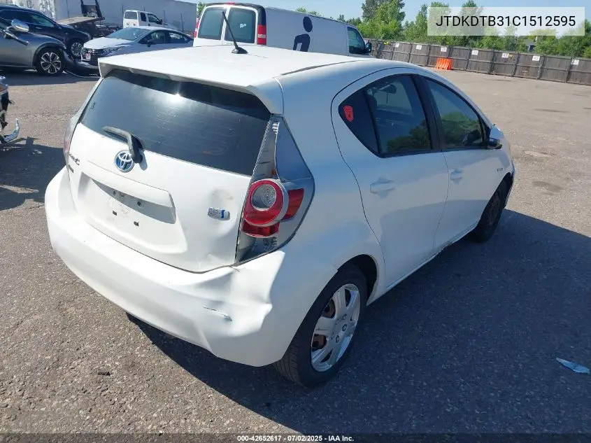 2012 Toyota Prius C One VIN: JTDKDTB31C1512595 Lot: 42652617