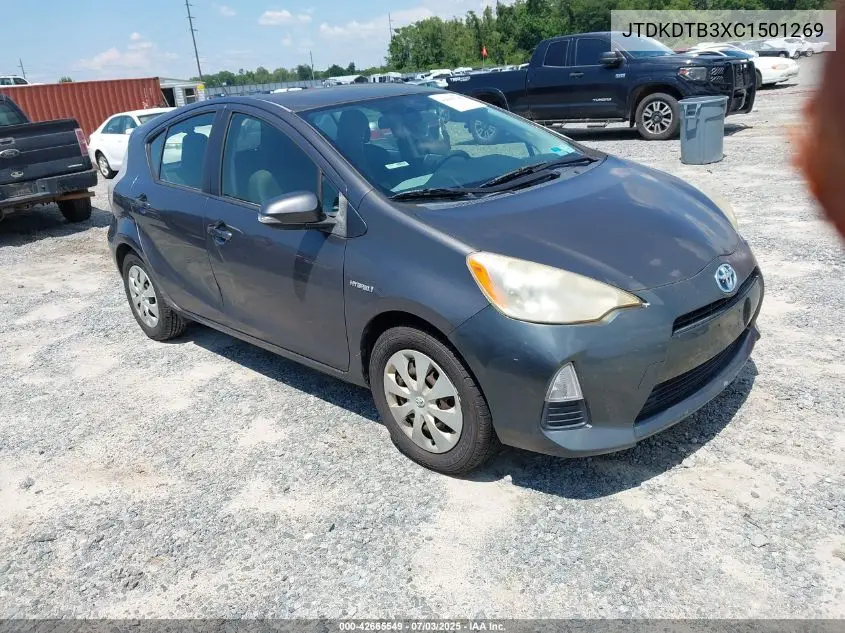 2012 Toyota Prius C Two VIN: JTDKDTB3XC1501269 Lot: 42665549