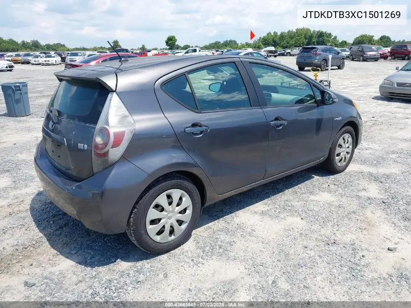2012 Toyota Prius C Two VIN: JTDKDTB3XC1501269 Lot: 42665549