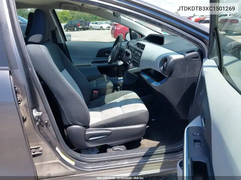 2012 Toyota Prius C Two VIN: JTDKDTB3XC1501269 Lot: 42665549