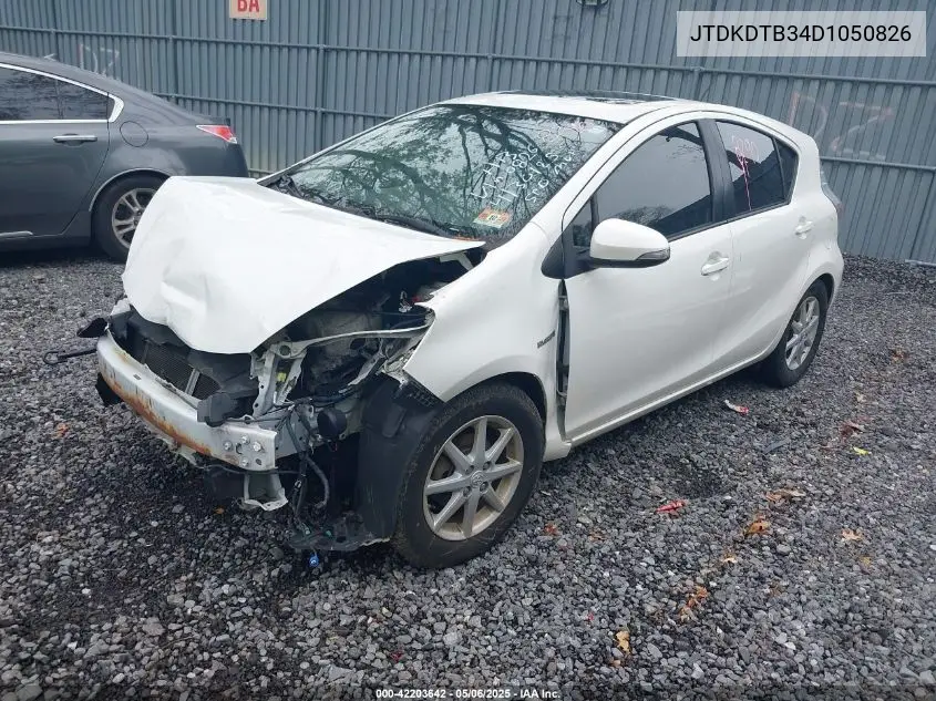 2013 Toyota Prius C Four VIN: JTDKDTB34D1050826 Lot: 42203642