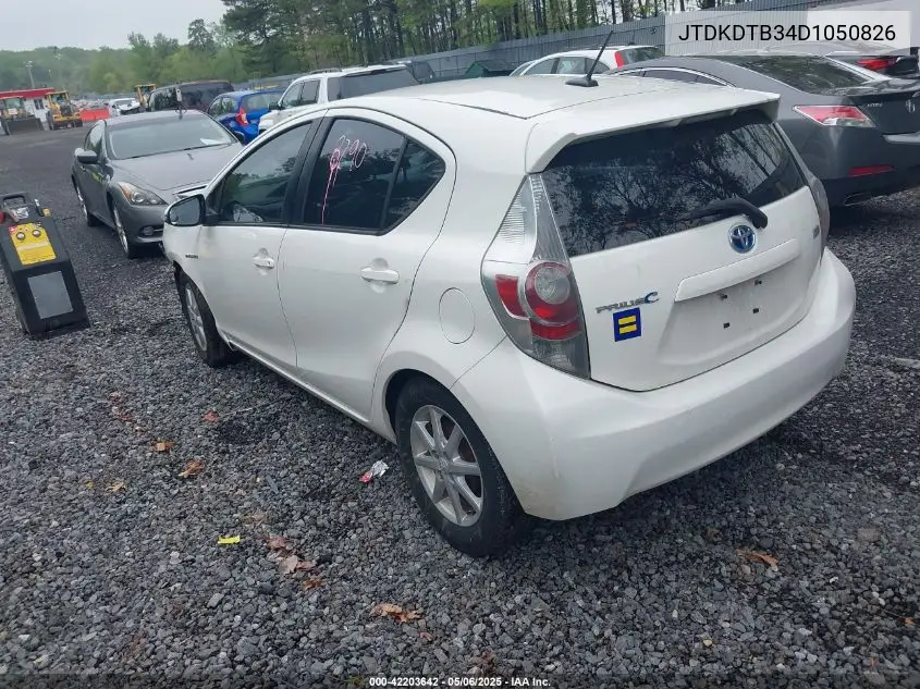 2013 Toyota Prius C Four VIN: JTDKDTB34D1050826 Lot: 42203642