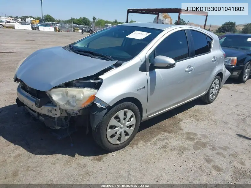 2013 Toyota Prius C Two VIN: JTDKDTB30D1041802 Lot: 42207972
