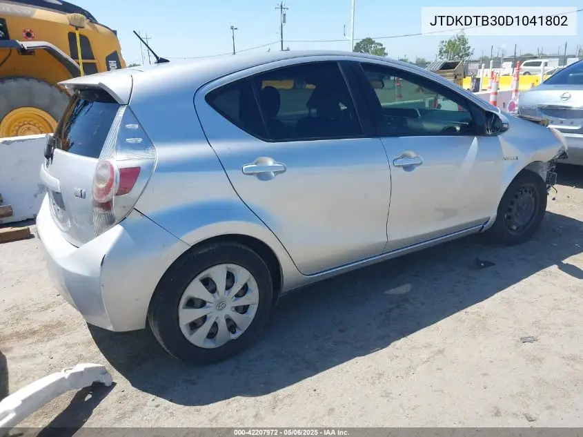 2013 Toyota Prius C Two VIN: JTDKDTB30D1041802 Lot: 42207972
