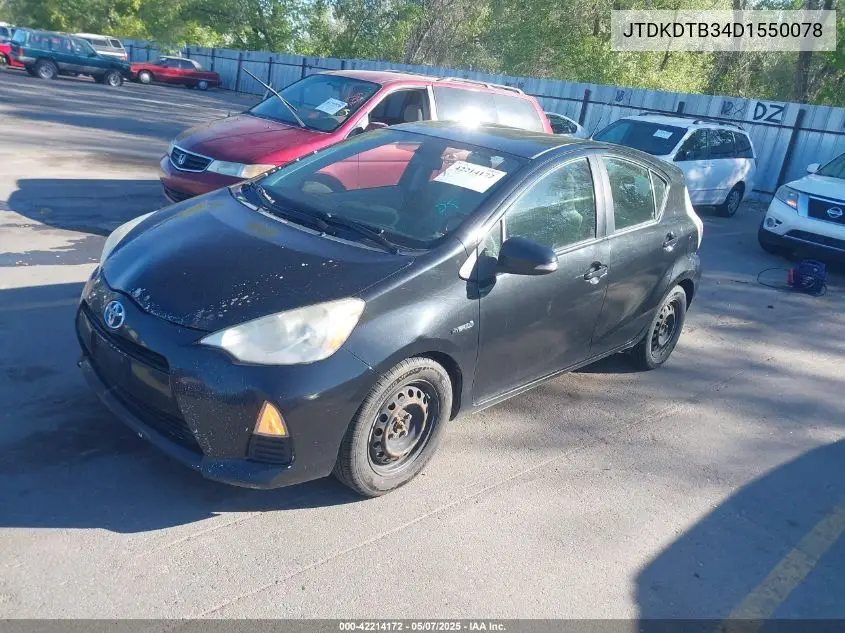 2013 Toyota Prius C One VIN: JTDKDTB34D1550078 Lot: 42214172