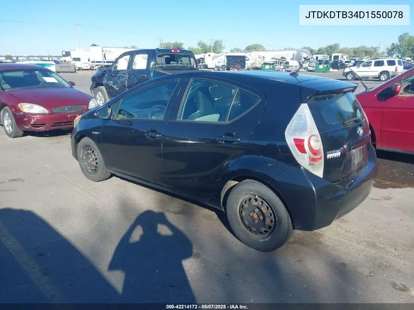 2013 Toyota Prius C One VIN: JTDKDTB34D1550078 Lot: 42214172