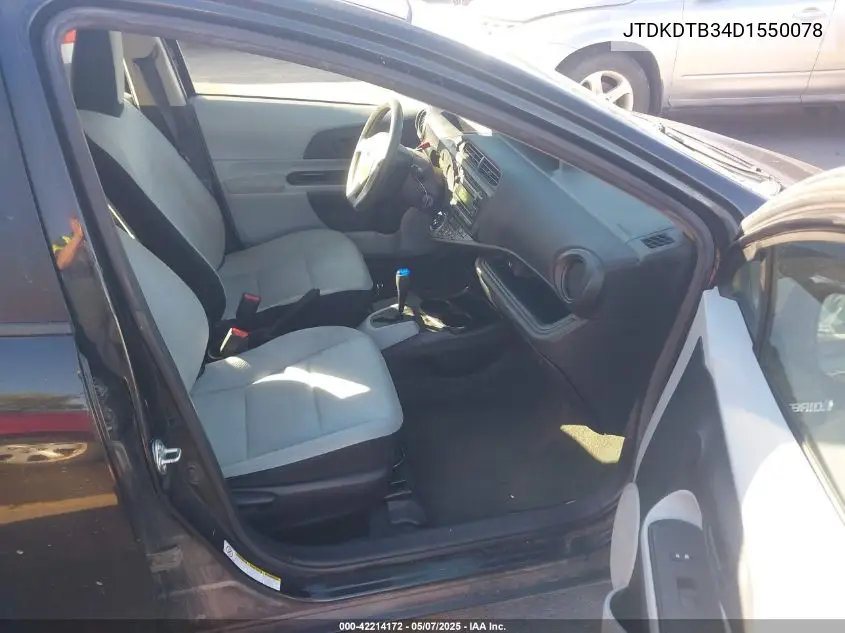 2013 Toyota Prius C One VIN: JTDKDTB34D1550078 Lot: 42214172