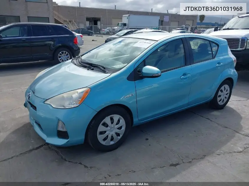2013 Toyota Prius C One VIN: JTDKDTB36D1031968 Lot: 42255318