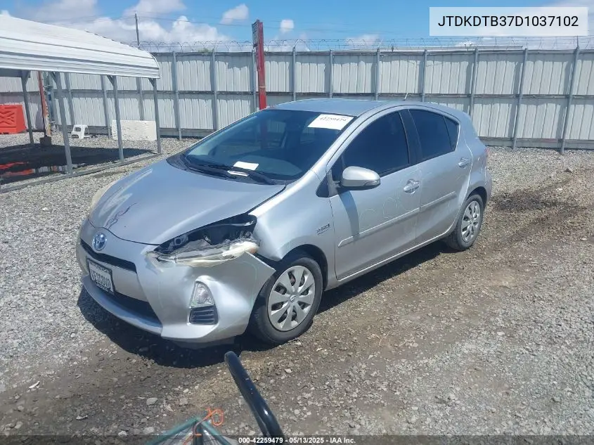 2013 Toyota Prius C Two VIN: JTDKDTB37D1037102 Lot: 42259479
