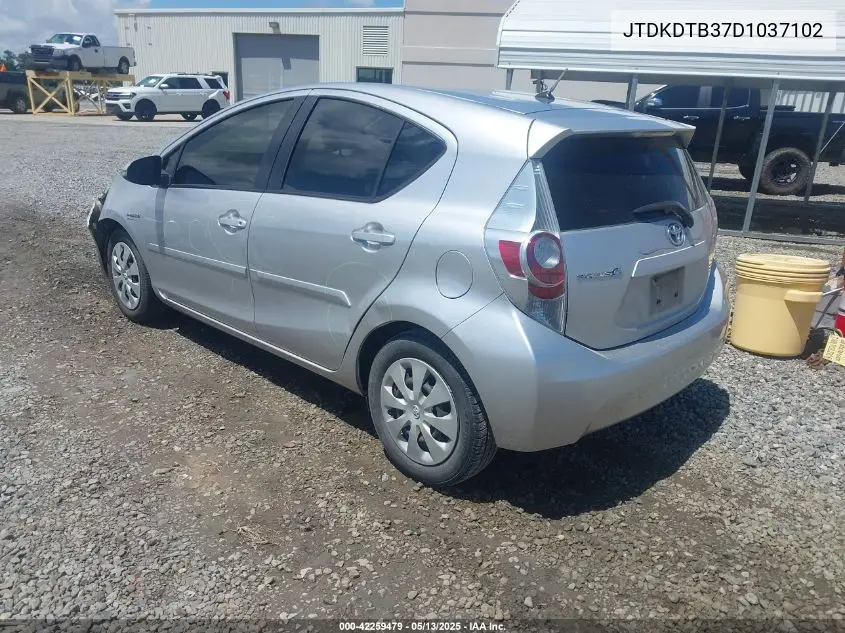 2013 Toyota Prius C Two VIN: JTDKDTB37D1037102 Lot: 42259479