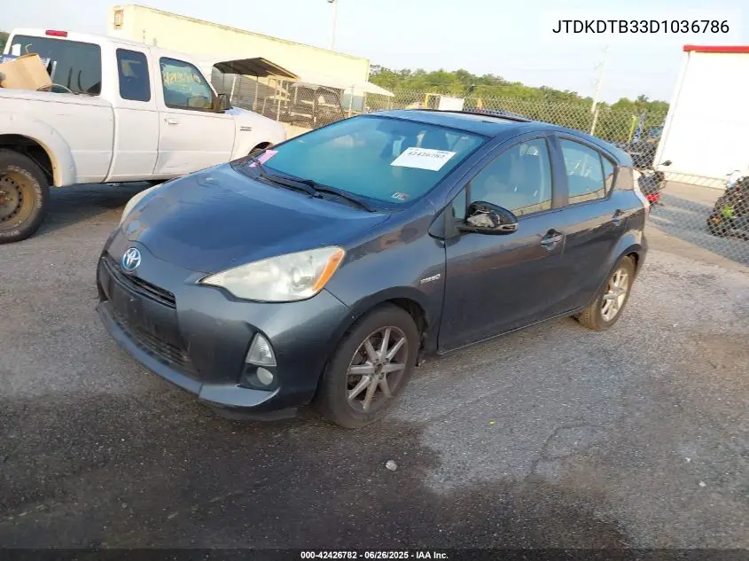 2013 Toyota Prius C Four VIN: JTDKDTB33D1036786 Lot: 42426782